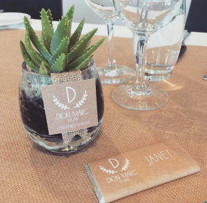 christening party cactus place setting